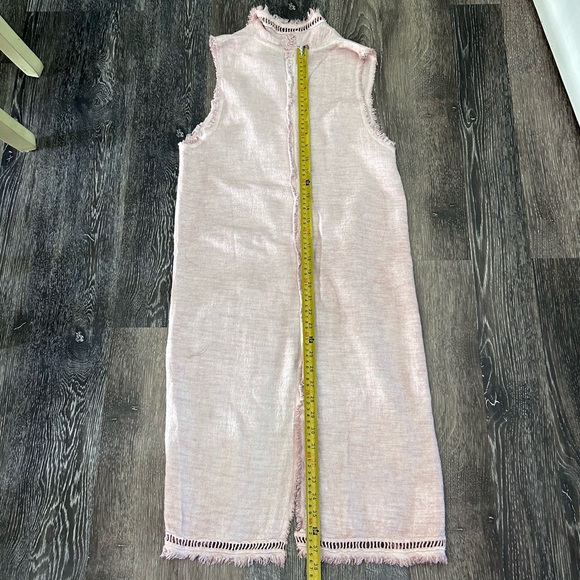 Angela Mara Pale Pink Rag Style Distressed Open Cardigan Size Medium - Picture 11 of 15